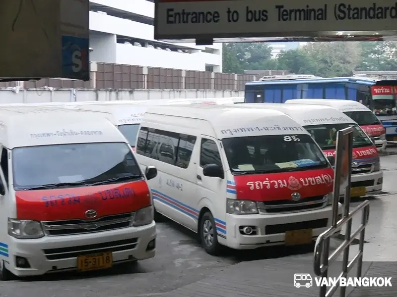 Vans at Ekkamai Bus Terminal in Bangkok